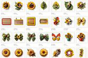 Sunflowers Realistic PNG Objects, an Object Graphic by Iconogenic (Thumbnail 2 of 8)