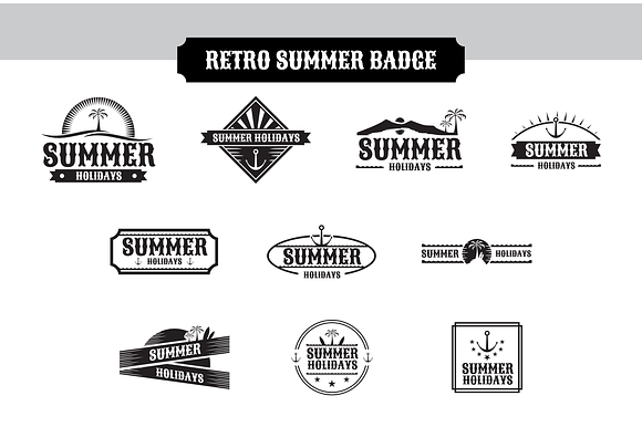 Retro Summer Badge Collection