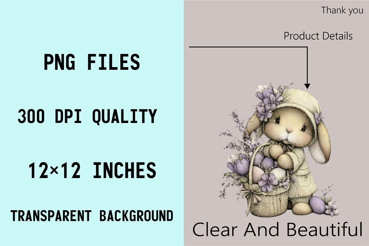 Baby Bunny Easter Clipart Bundle, an Illustration by SVGArt (Photo 3 of 8)