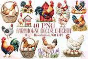 Watercolor Farmhouse Decor Chicken S, an Illustration by Sublimation Artist (Thumbnail 1 of 6)