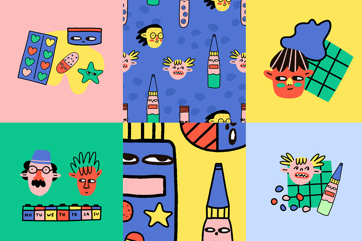 bizarre crazy medical stickers, a Graphic by okchizh (Photo 6 of 7)