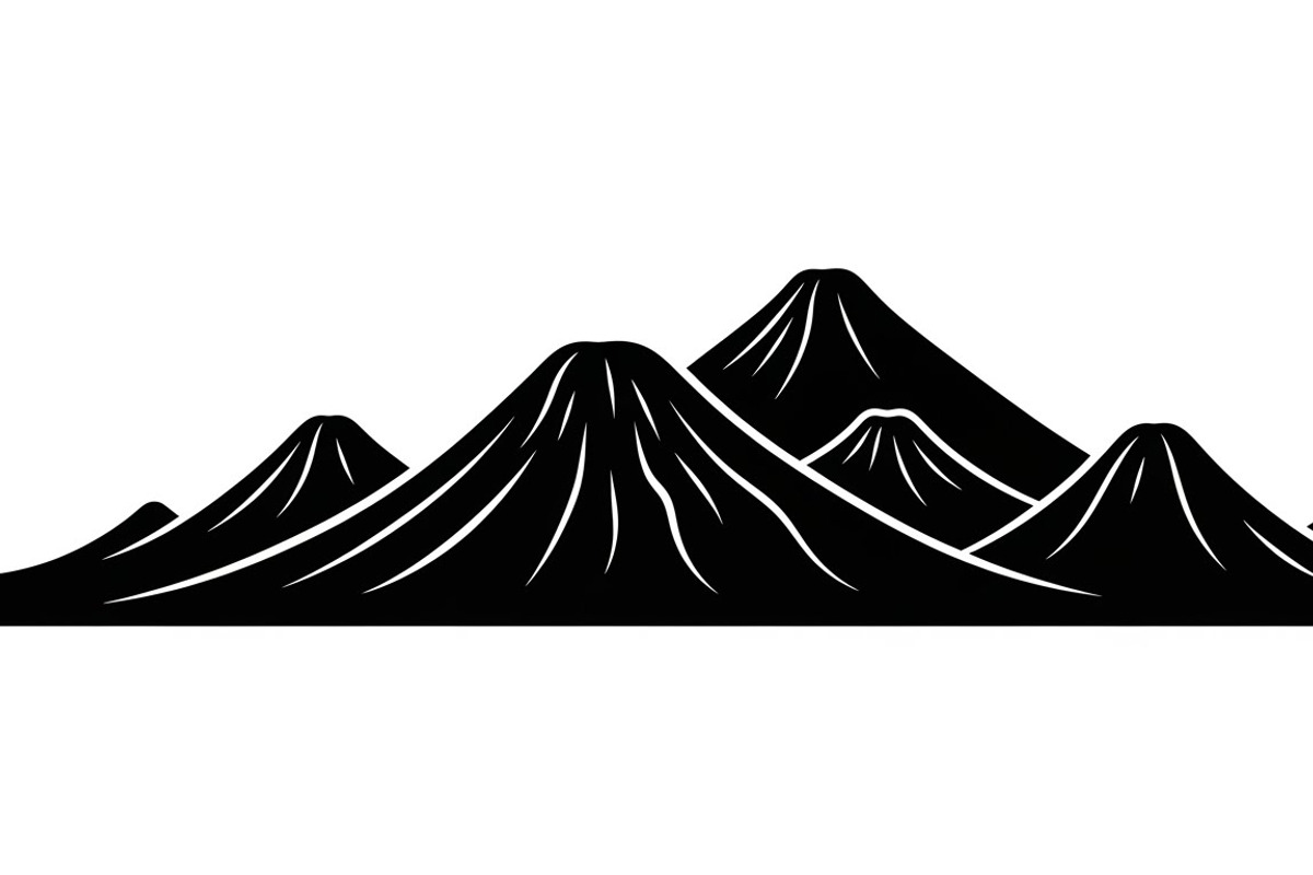 collection of volcano silhouettes, an Illustration by Amazin_art (Photo 16 of 31)