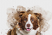 Dog Watercolor Painting Bundle, an Action Add-On by Photoshop Action (Thumbnail 2 of 14)