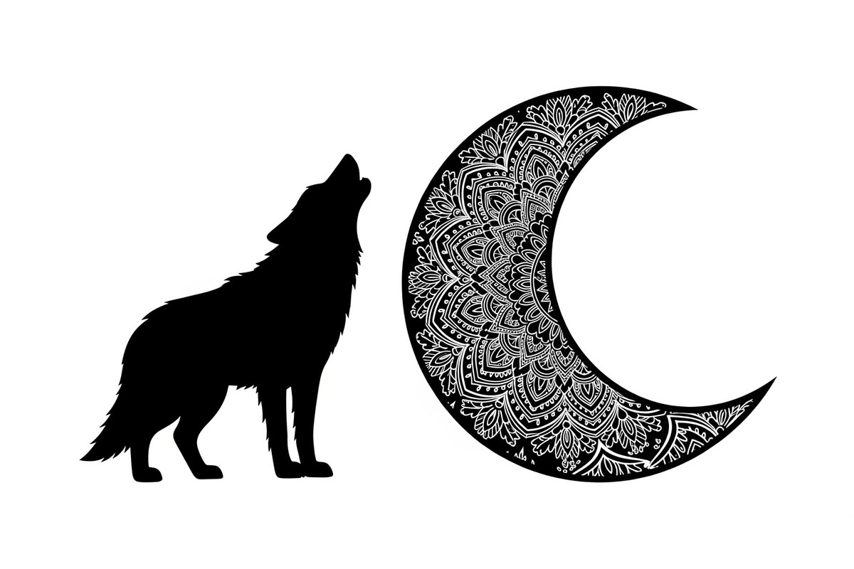 Mandala Moon Wolf SVG Bundle, an Illustration by Gaye Art (Photo 18 of 31)