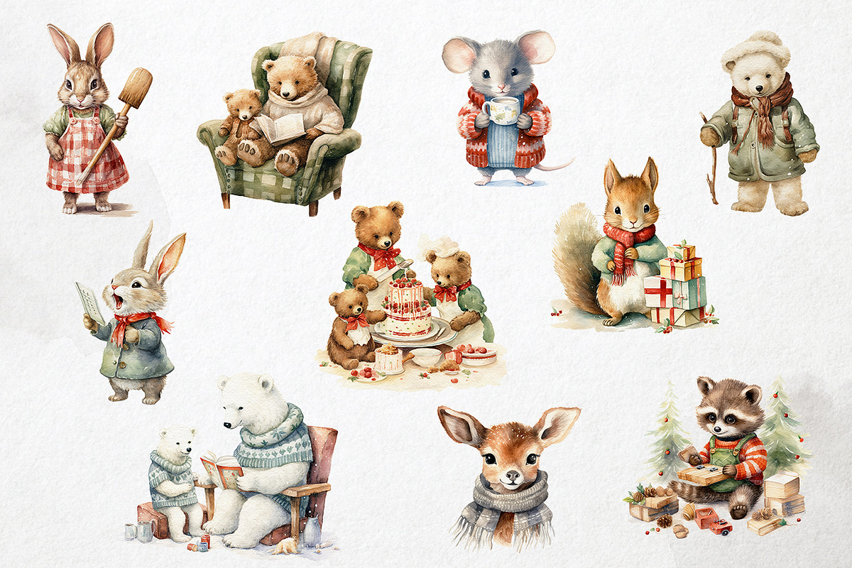 Furry Holidays - Winter PNG Overlays, an Object Graphic by PixelJungle (Photo 4 of 4)