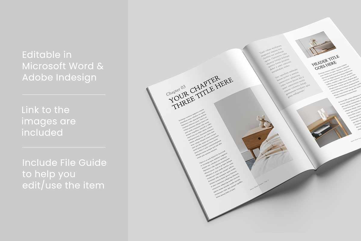 Ebook | MS Word & Indesign, a Magazine Template by Leaflove (Photo 10 of 10)