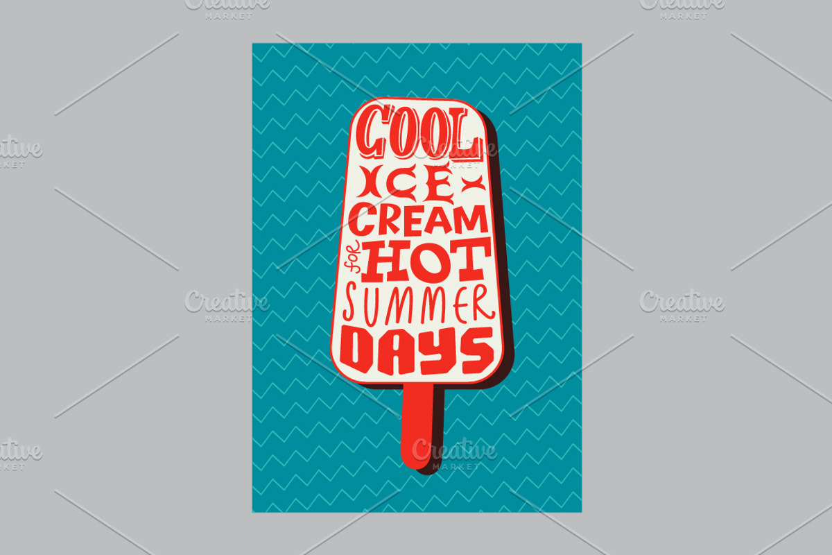 Ice cream summer vector posters., a Food Illustration by PoPaShop (Photo 6 of 7)