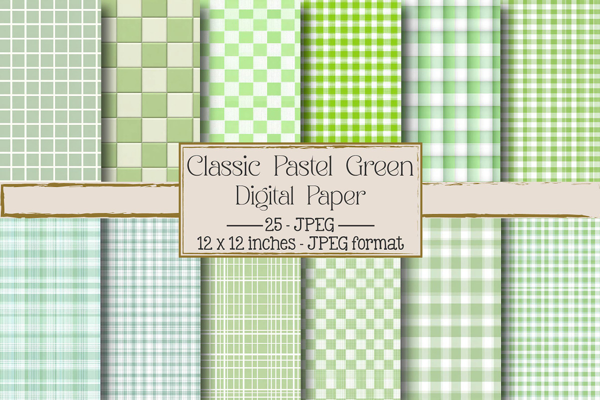 Classic Pastel Green Patterns, an Illustration by DreamPrint404 (Photo 1 of 4)