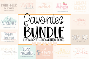 Favorites Font Bundle, Cute Fonts