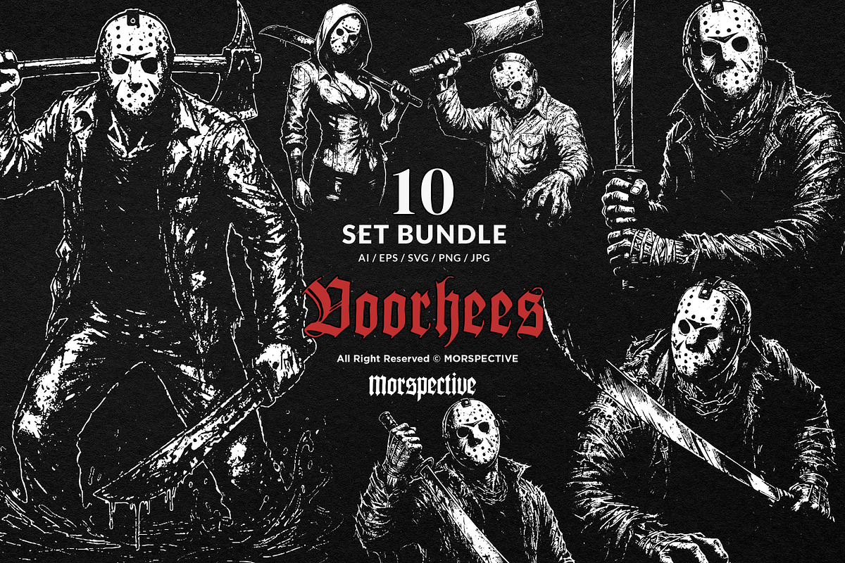 10 Bundle Dark Art Voorhees Slaug, an Illustration by Morspective (Photo 1 of 7)