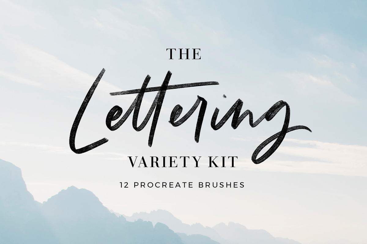 Procreate Brushes Lettering Variety, a Brush Add-On by Mila Garret (Photo 1 of 6)