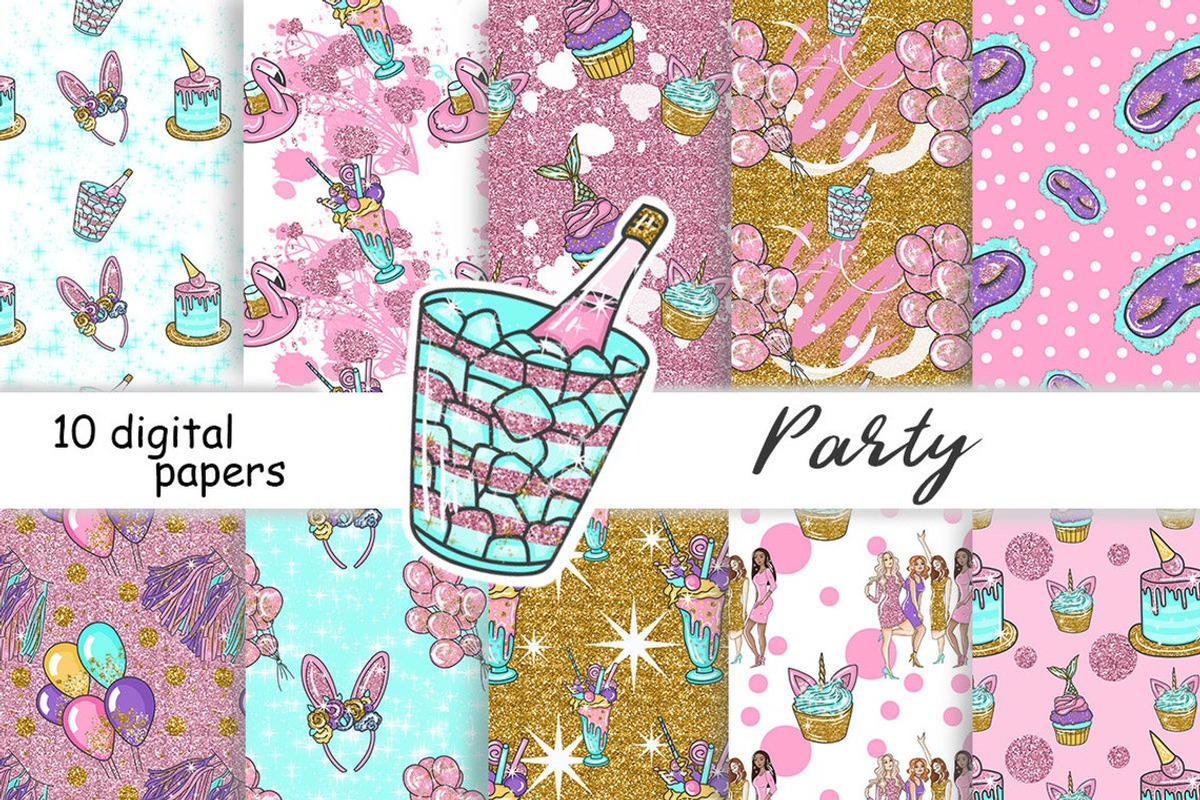 Party Girlfriend Pattern, a Pattern Graphic by GlamArtZhanna (Photo 1 of 3)