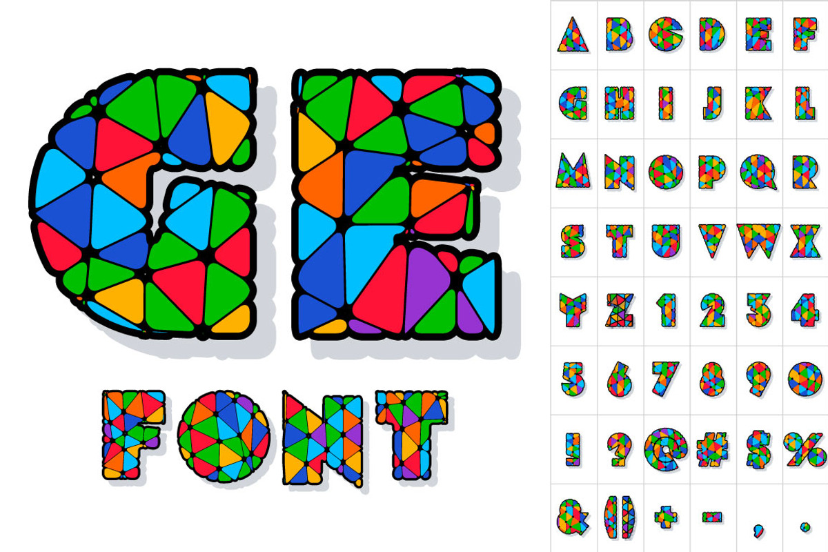 Multicolored Vector Alphabet., an Object Graphic by popskraft