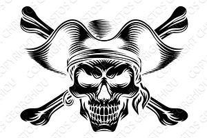 Skull Pirate Crossbones Crosssed, an Object Illustration by Christos Georghiou