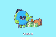 Cute Wealthy Rich Earth Money Icon, an Education Illustration by tkzgraphic (Thumbnail 1 of 3)