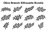 Olive Leaf Branch Silhouette Set, an Object Graphic by Creativeshirt (Thumbnail 1 of 3)