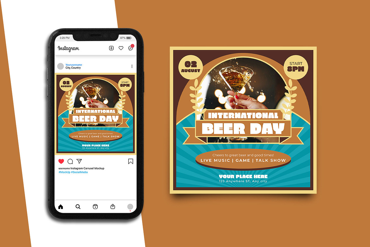 Beer Day Instagram Post Template, a Social Media Template by Artnivora.Std (Photo 3 of 5)