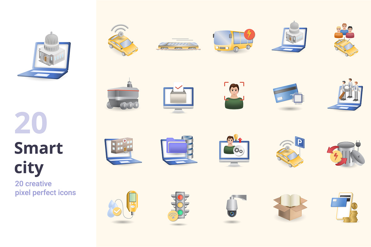 Smart City 3D Icons Set Bundle, an Object Graphic by Aimagenarium@gmail.com (Photo 1 of 21)