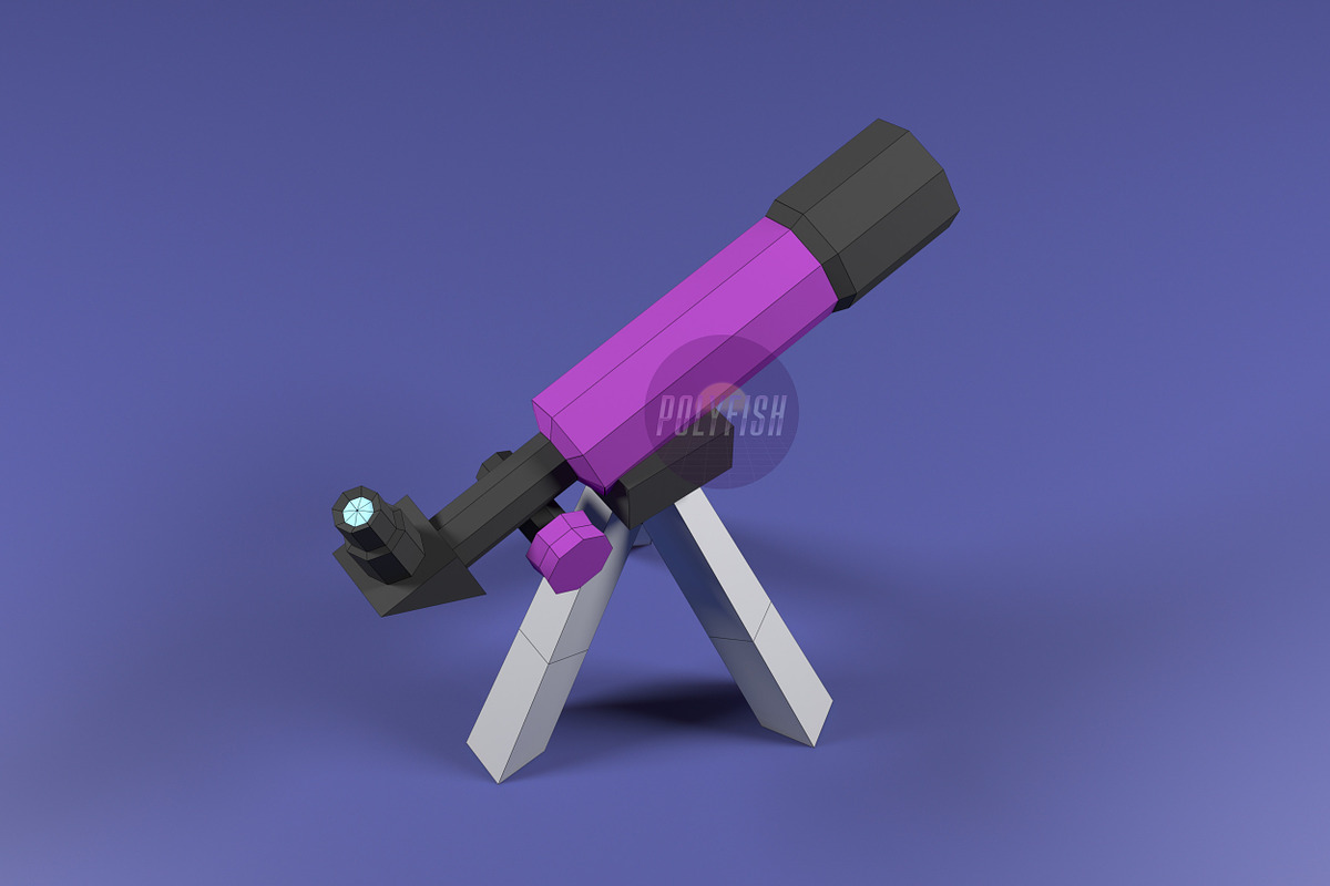 Telescope 3D model template, a Graphic by PolyFish (Photo 1 of 5)