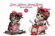 Cute Kitten StoryBook PNG Clipart, a Seasonal Illustration by Designworld (Thumbnail 1 of 9)