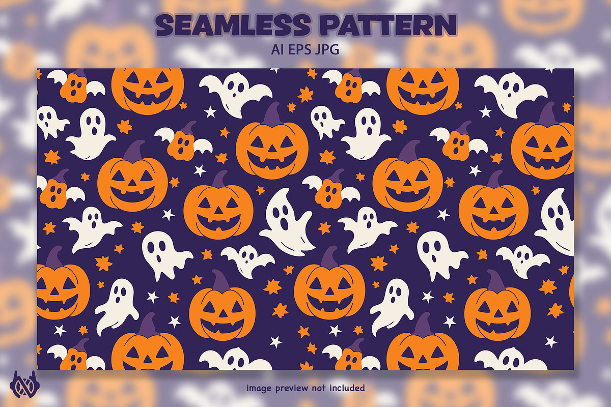 Pumpkin Halloween-Pattern Background, a Pattern Graphic by NOX Labs