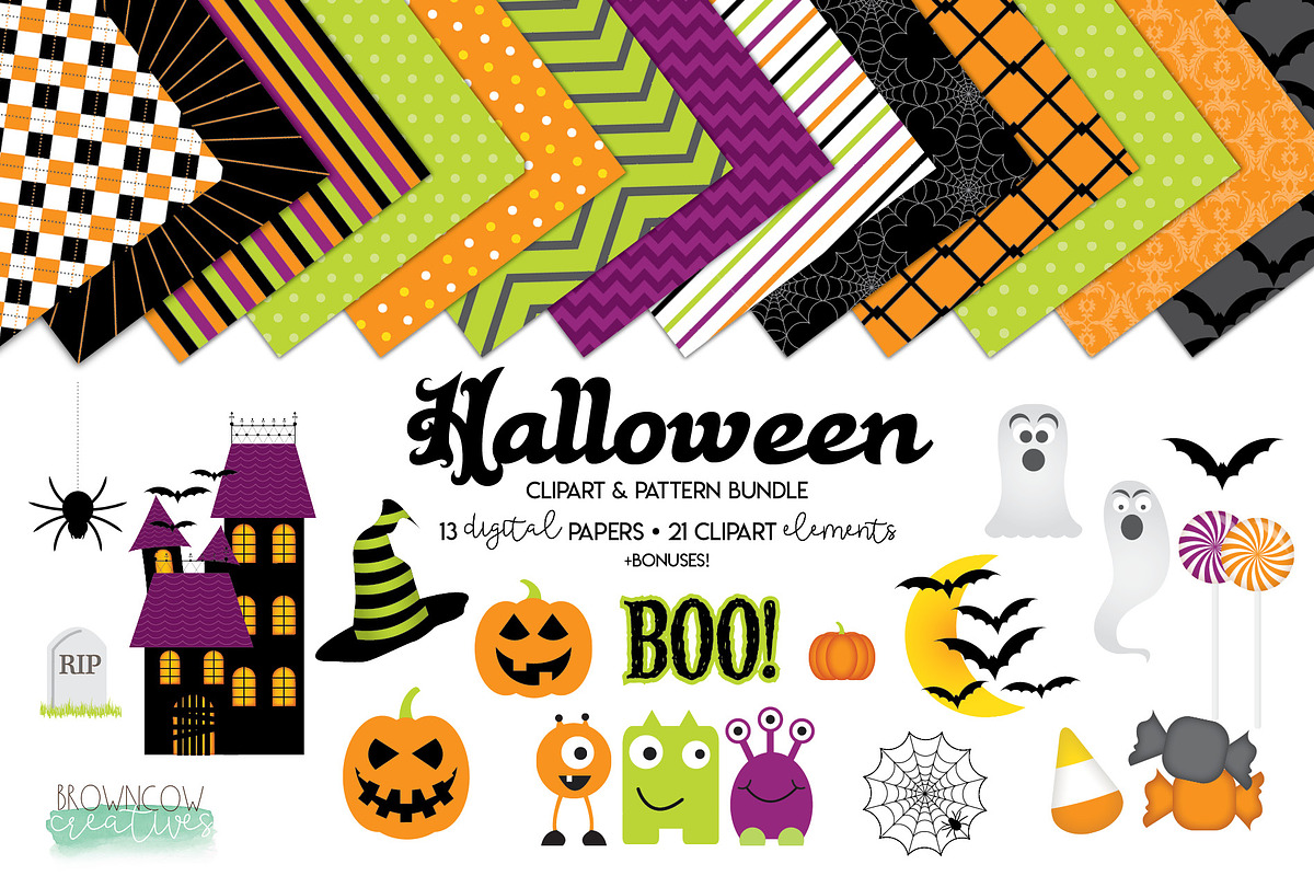 Halloween Clipart and Digital Paper