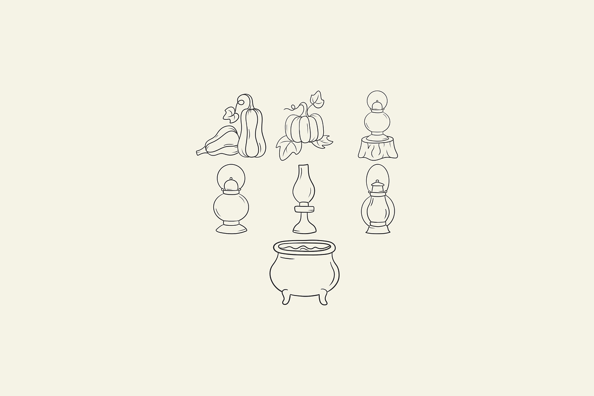 Hand Drawn Halloween Illustrations, an Illustration by HonestiesPrintS (Photo 3 of 6)