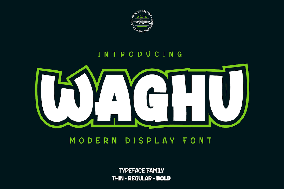 Waghu, a Sans Serif Font by twinstd (Photo 1 of 11)