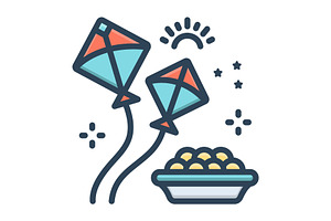 Makar sankranti color icon, a Duotone Icon by Creative priyanka