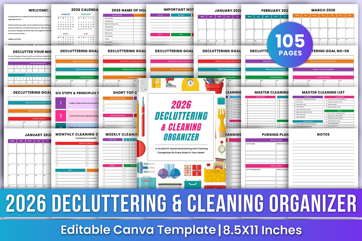 2026 Decluttering &amp; Cleaning Planner