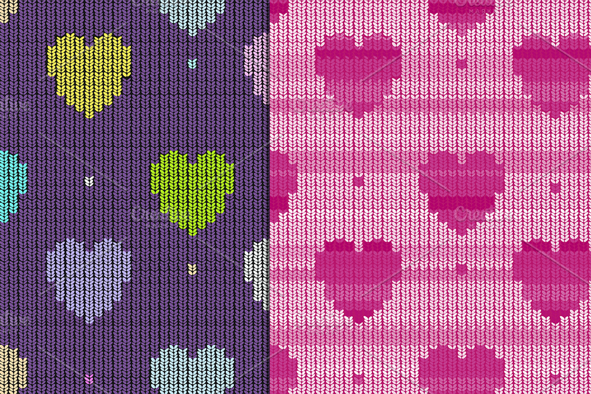 Set of 6 knitted backgrounds preview 8