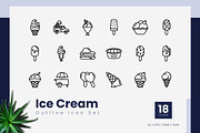 Ice Cream Outline Icons, an Outline Icon by Zeer Graphic (Thumbnail 2 of 2)
