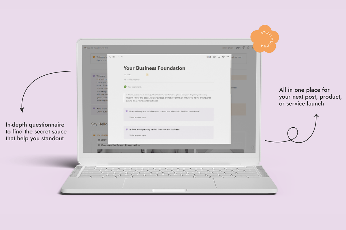 Brand Strategy Notion Template, a Websites & App Template by Studio Mellow B (Photo 1 of 4)