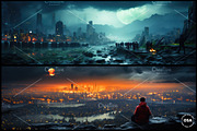 Apocalyptic Metropolis Landscape, a Wallpaper Graphic by Other Side Art (Thumbnail 3 of 5)