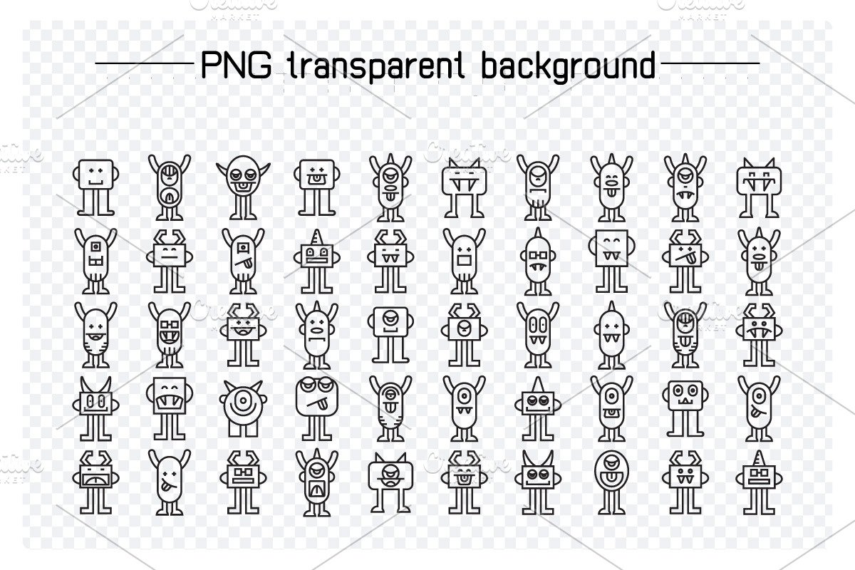 100 Monster Character Icons, a Graphic by Designfour (Photo 3 of 7)