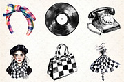 Black & White Decor Clipart, an Illustration by DreamCafeArt (Thumbnail 5 of 7)