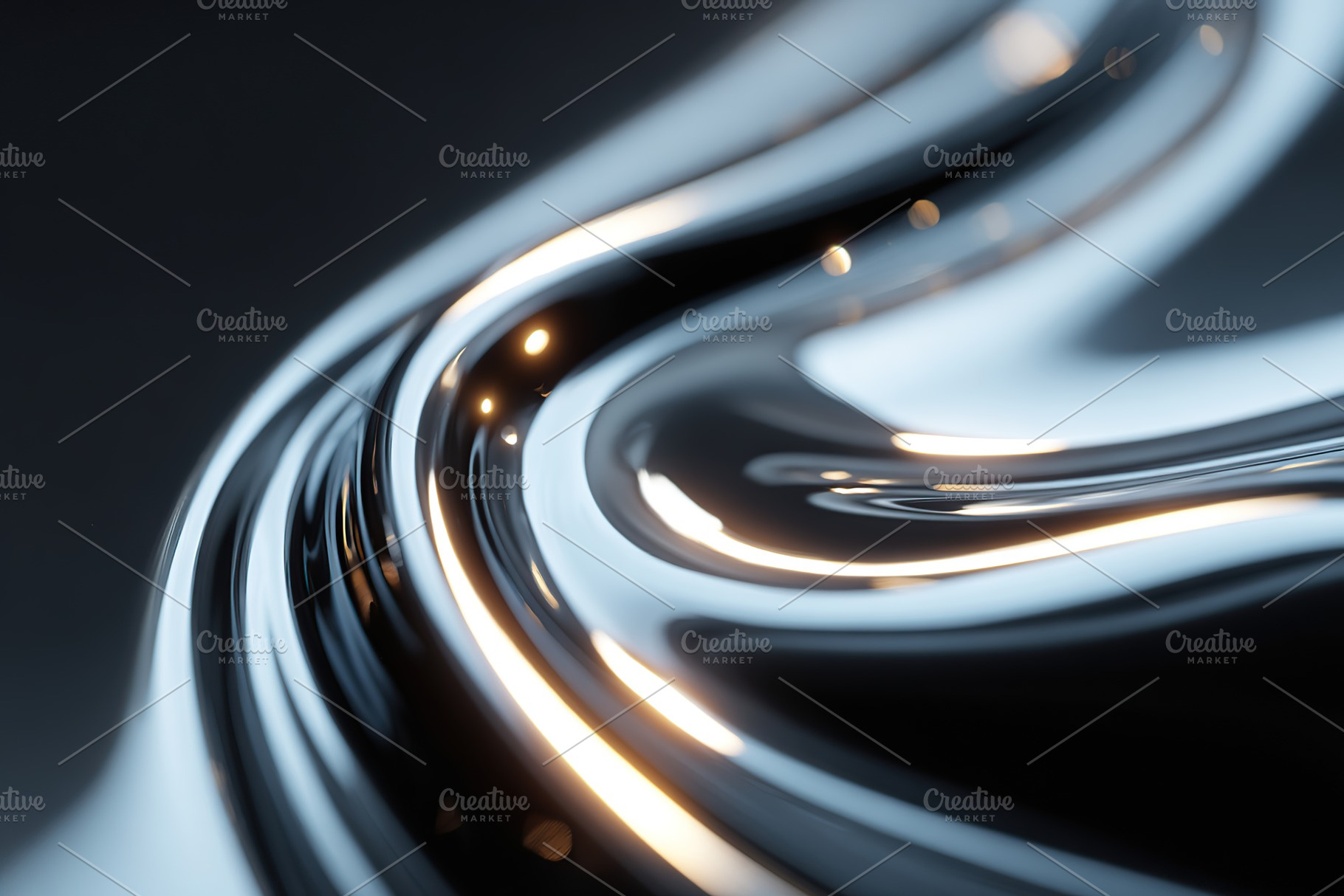 Abstract metallic flow with highlights, an Abstract Photo by AlyaAnd