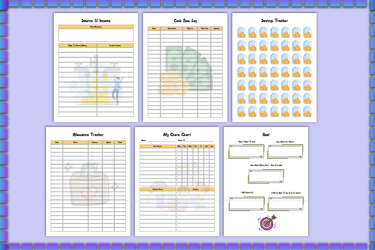 Printable Savings Planner For Kids, a Stationery Template by Shumaya (Photo 2 of 5)