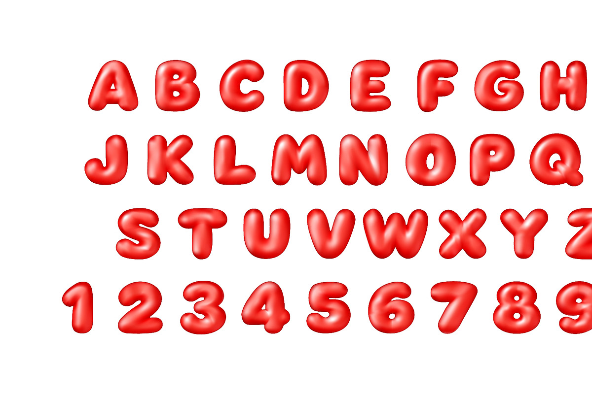 Red 3d alphabet and numbers in, an Object Illustration by Abscent (Photo 3 of 3)