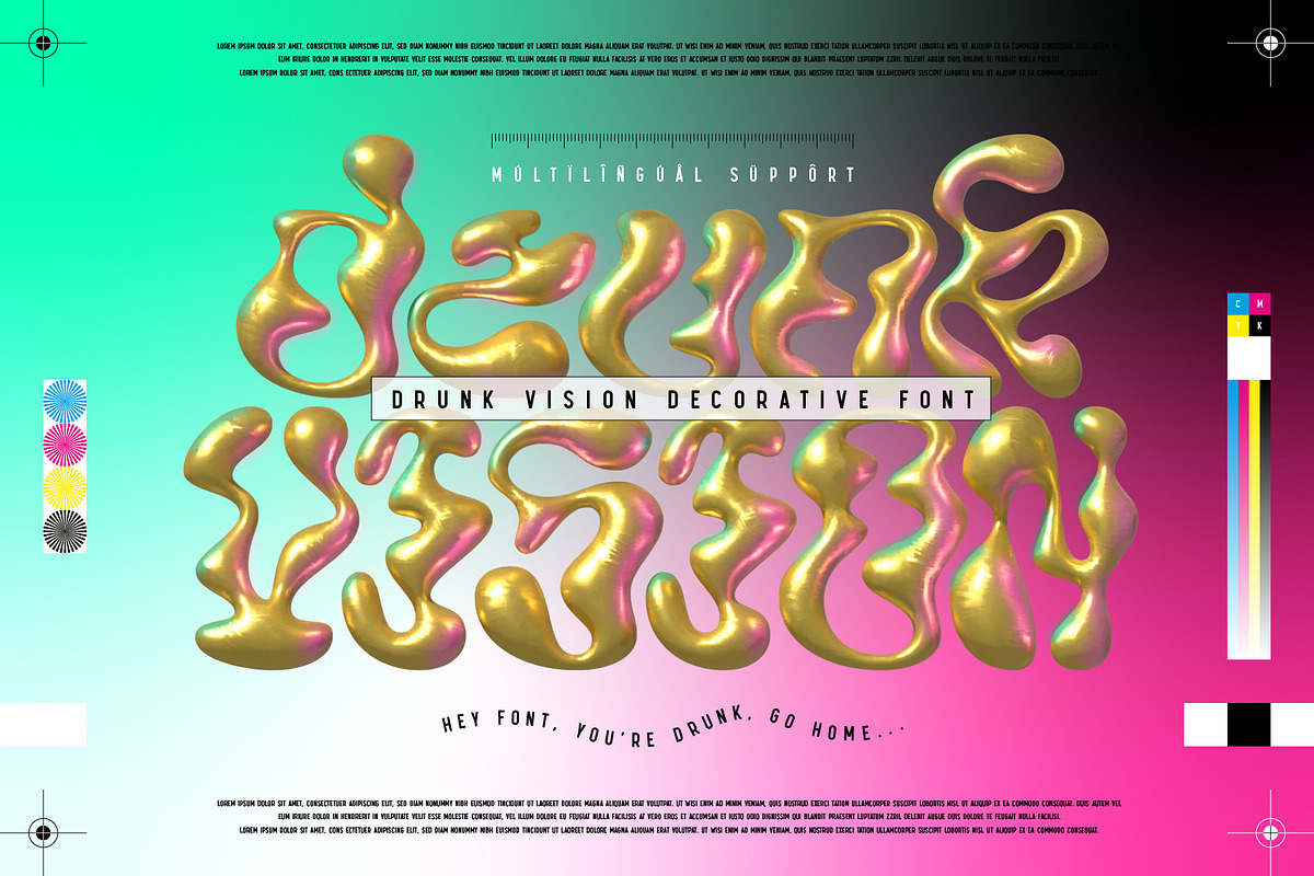 Drunk Vision - Creative Font, a Symbol Font by Gleb Guralnyk (Photo 1 of 7)