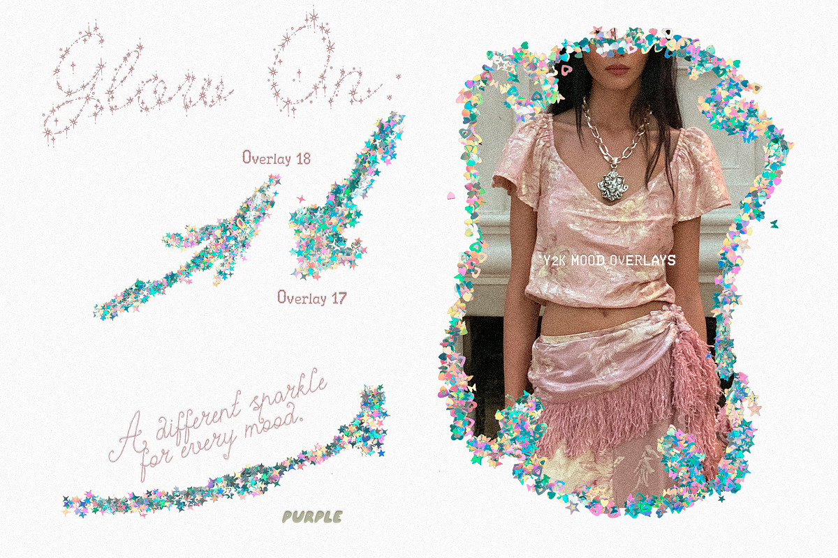 Glow On. Y2K Holographic Overlays, a Texture Graphic by Purple (Photo 15 of 16)