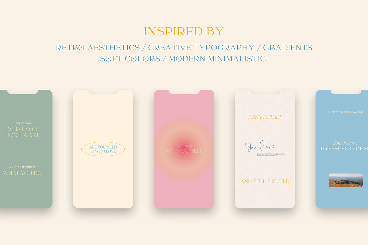 Self-Care Quotes CANVA IG Templates, a Social Media Template by Oksafox (Photo 3 of 17)
