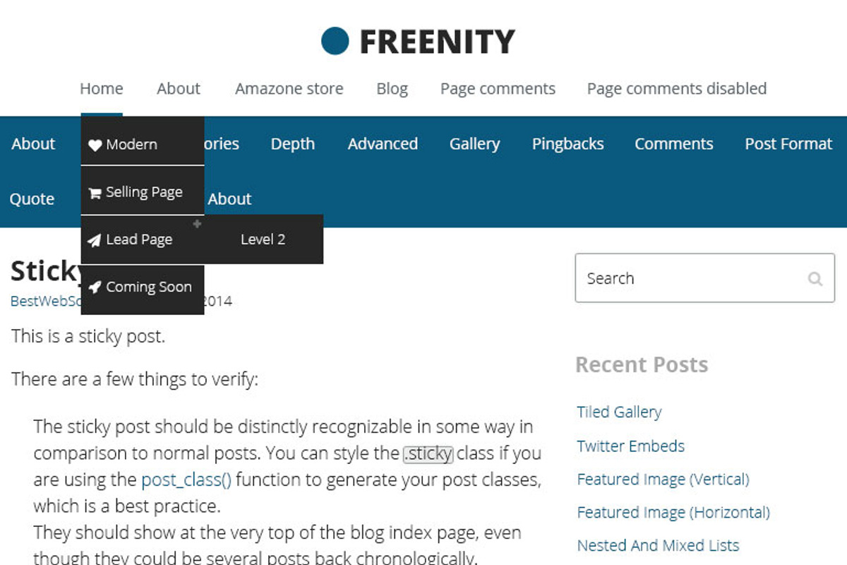 Freenity - Cheap WordPress Theme, a WordPress Template by bestwebsoft (Photo 2 of 2)
