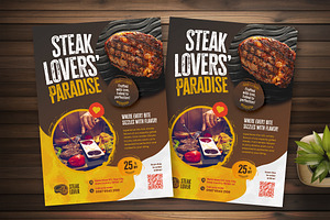 Steak Lovers Paradise Flyer Template, a Flyer Template by Boostock