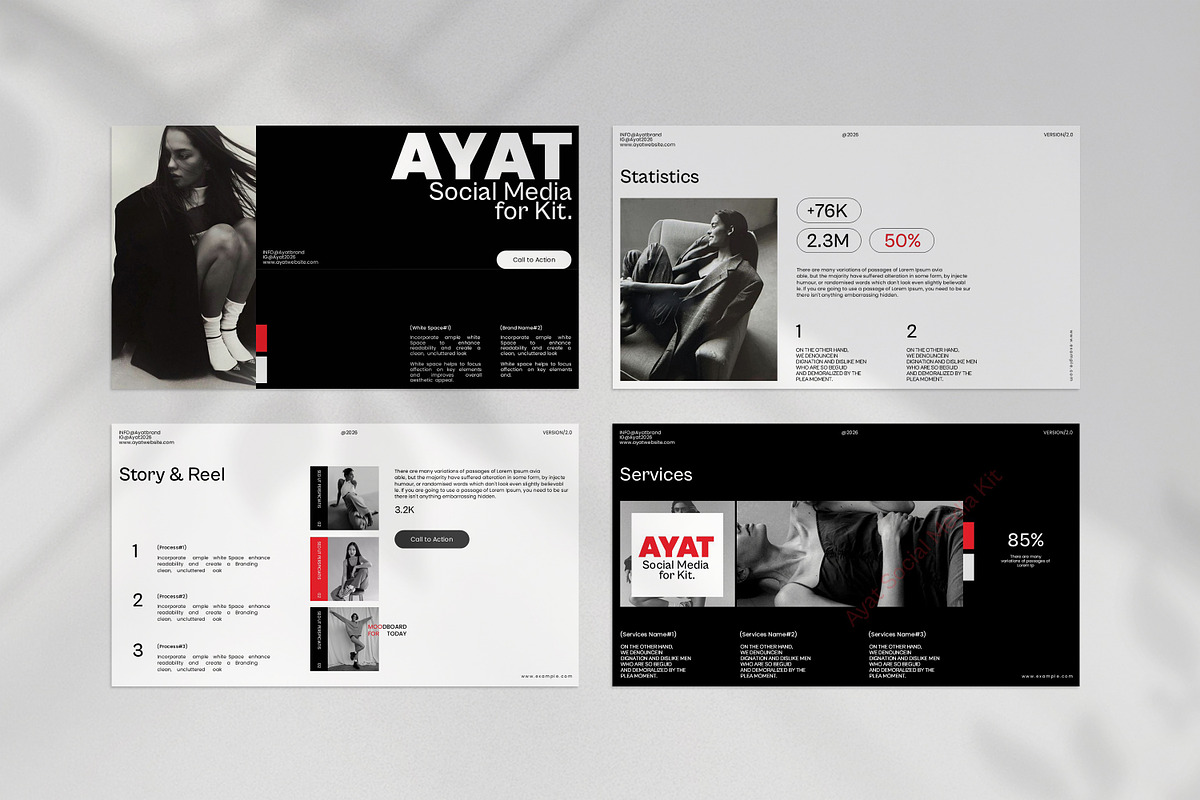AYAT - Social Media Kit Presentation, a Presentation Template by CreativexGenius (Photo 8 of 12)