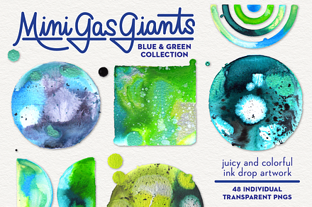 Blue & Green Ink Drop juicy artwork