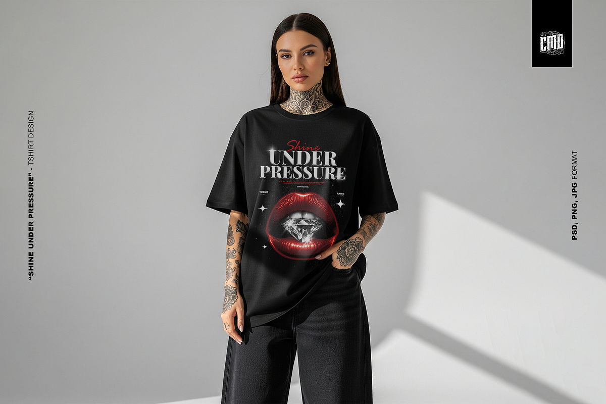 SHINE UNDER PRESSURE - Tshirt Design, an Object Graphic by Cmd Project (Photo 6 of 10)