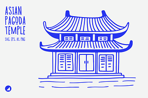Asian Pagoda Temple Doodle, a Person Illustration by Danil Polshin