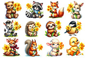 Cute Animals with Daffodils Flowers, an Illustration by Dream Creation (Thumbnail 4 of 4)
