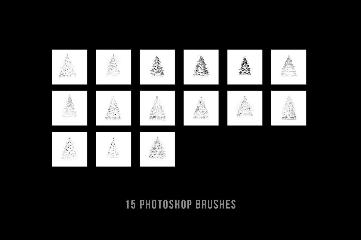 Christmas tree photoshop brushes, a Brush Add-On by Walllow Creatives (Photo 3 of 3)